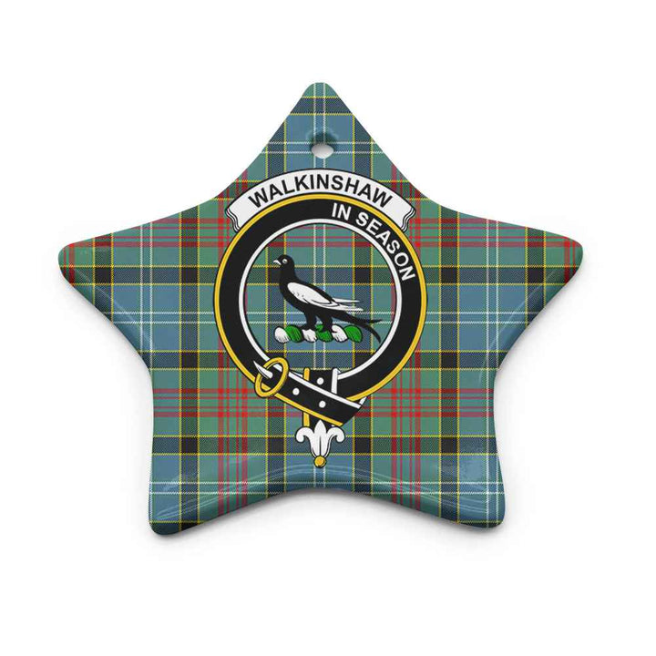Scottish Walkinshaw Clan Crest Tartan Ceramic Ornament Star Shape Tartan Plaid