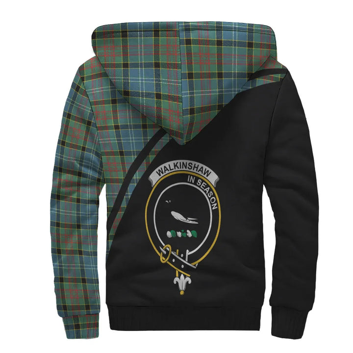 Scottish Walkinshaw Clan Crest Tartan Curve Sherpa Hoodie