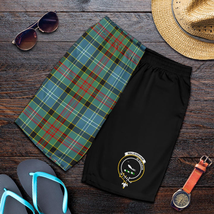 Scottish Walkinshaw Clan Crest Tartan Half of Me Men's Shorts