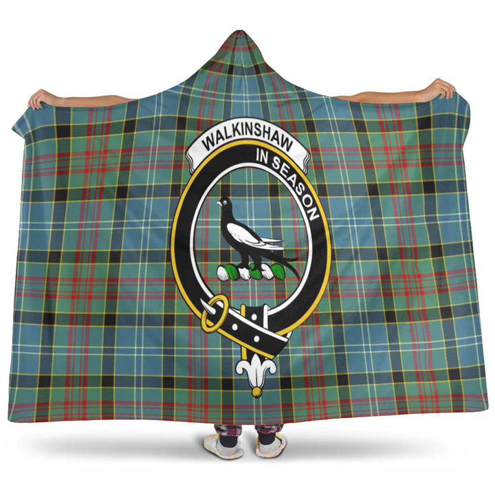 Scottish Walkinshaw Clan Crest Tartan Hooded Blanket Tartan Plaid 1