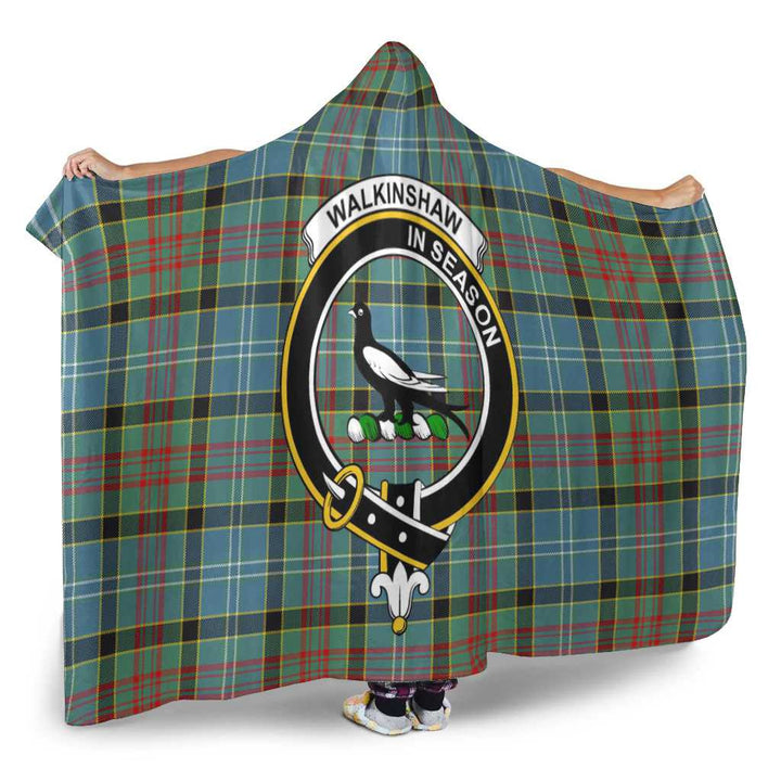 Scottish Walkinshaw Clan Crest Tartan Hooded Blanket Tartan Plaid 2