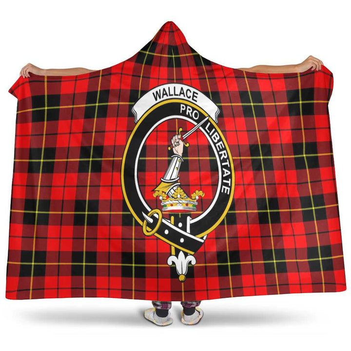 Scottish Wallace Clan Crest Tartan Hooded Blanket Tartan Plaid 1