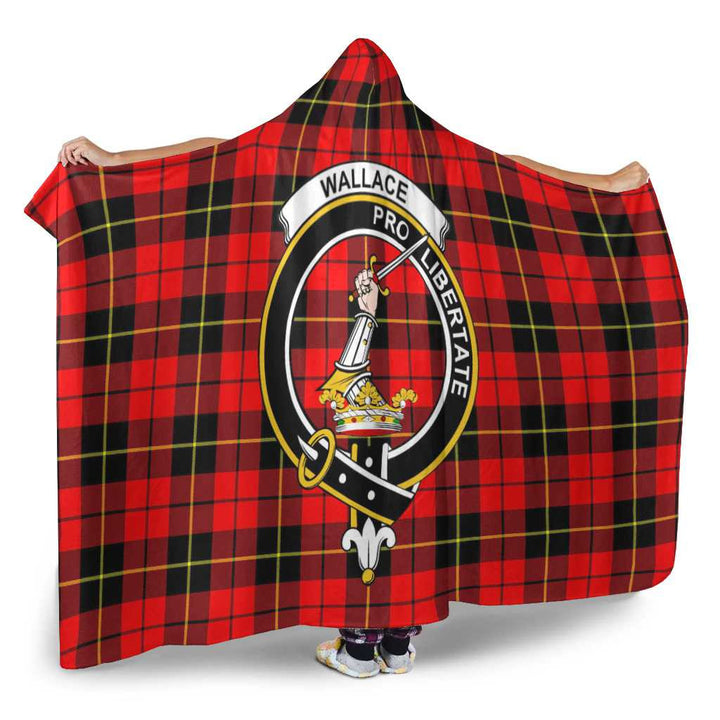 Scottish Wallace Clan Crest Tartan Hooded Blanket Tartan Plaid 2