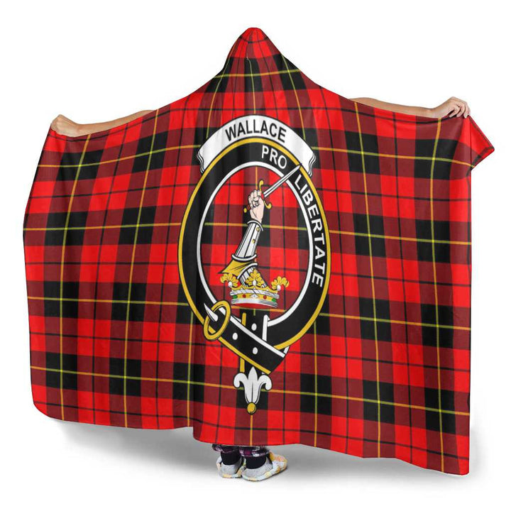 Scottish Wallace Clan Crest Tartan Hooded Blanket Tartan Plaid 3
