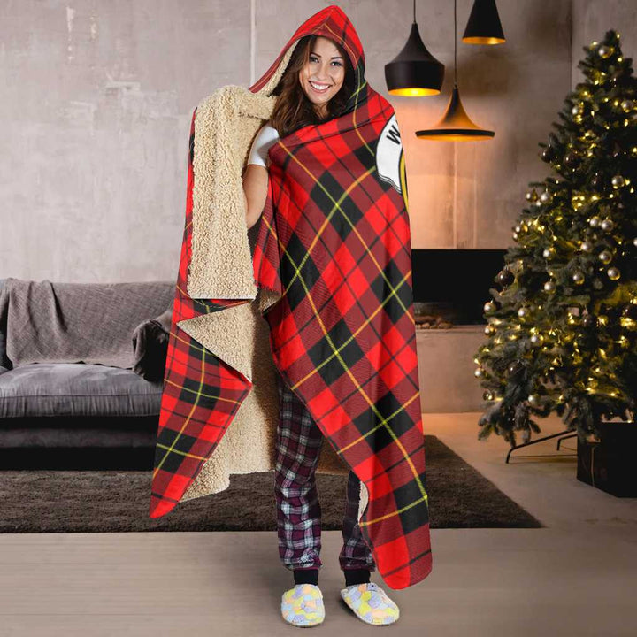 Scottish Wallace Clan Crest Tartan Hooded Blanket Tartan Plaid 6