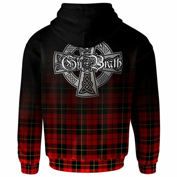 Scottish Wallace Clan Crest Tartan Hoodie - Alba Gu Brath Family Crest Celtic Inspired Back Side Tartan Plaid