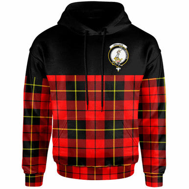 Scottish Wallace Clan Crest Tartan Hoodie - Horizontal Style Front Side Tartan Plaid