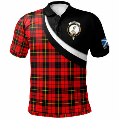 Scottish Wallace Clan Crest Tartan Polo Shirt - Scotland Forever Style Front Side Tartan Plaid
