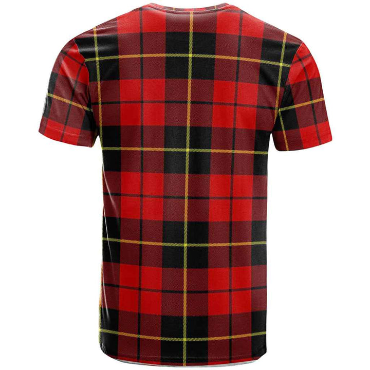 Scottish Wallace Clan Crest Tartan T-Shirt Back Side Tartan Plaid