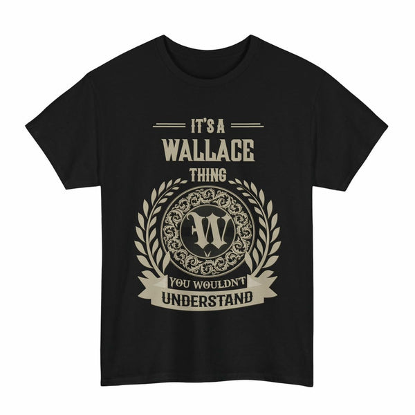 Scottish Wallace Clan Tartan T-Shirt - Vintage Family Name Tartan Plaid Black Color