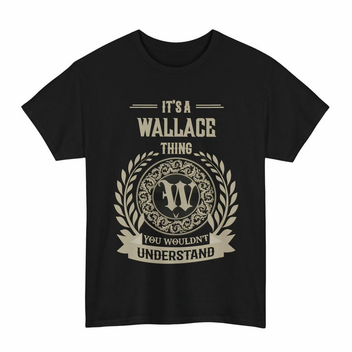 Scottish Wallace Clan Tartan T-Shirt - Vintage Family Name Tartan Plaid Black Color