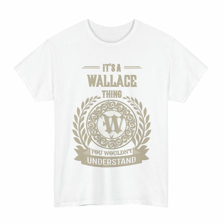 Scottish Wallace Clan Tartan T-Shirt - Vintage Family Name Tartan Plaid White Color