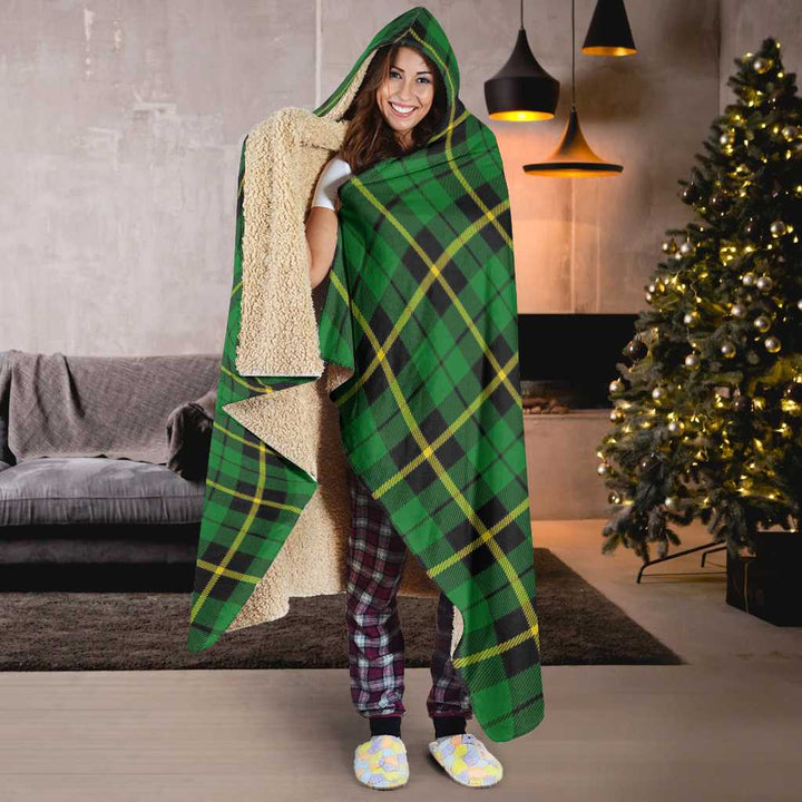 Scottish Wallace Hunting - Green Clan Tartan Hooded Blanket Tartan Plaid 6