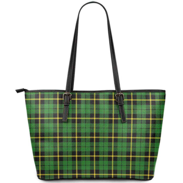 Scottish Wallace Hunting - Green Clan Tartan Leather Tote Tartan Plaid