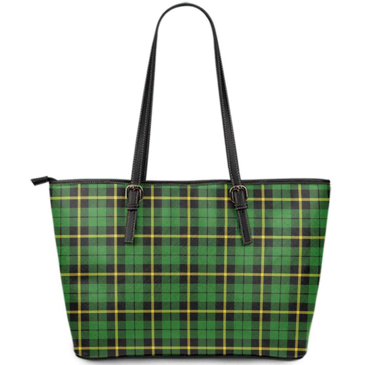 Scottish Wallace Hunting - Green Clan Tartan Leather Tote Tartan Plaid