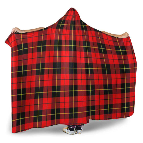 Scottish Wallace Hunting - Red Clan Tartan Hooded Blanket Tartan Plaid 2