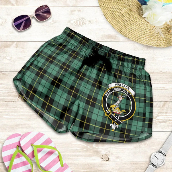 Scottish Wallace Hunting Ancient Clan Crest Tartan Women Shorts