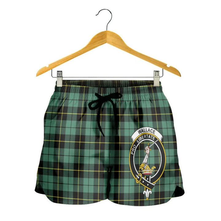 Scottish Wallace Hunting Ancient Clan Crest Tartan Women Shorts