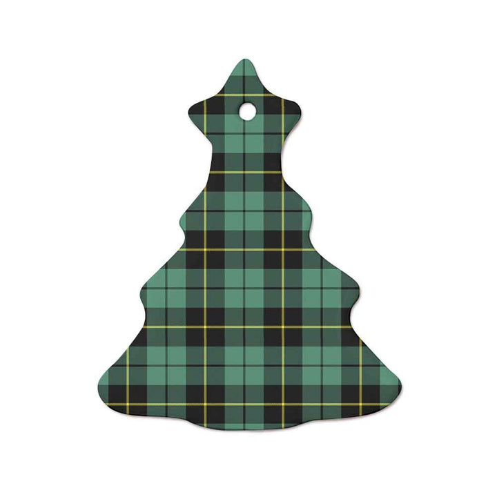 Scottish Wallace Hunting - Red Clan Tartan Ceramic Ornament  Tree Shape Tartan Plaid