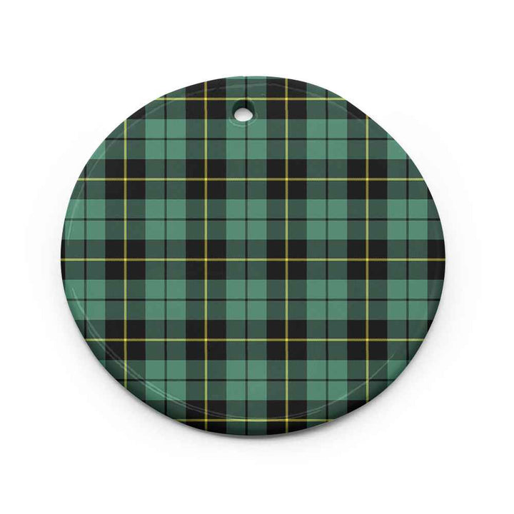 Scottish Wallace Hunting - Red Clan Tartan Ceramic Ornament Circle Shape Tartan Plaid