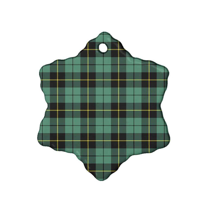 Scottish Wallace Hunting - Red Clan Tartan Ceramic Ornament Snow Flake Shape Tartan Plaid