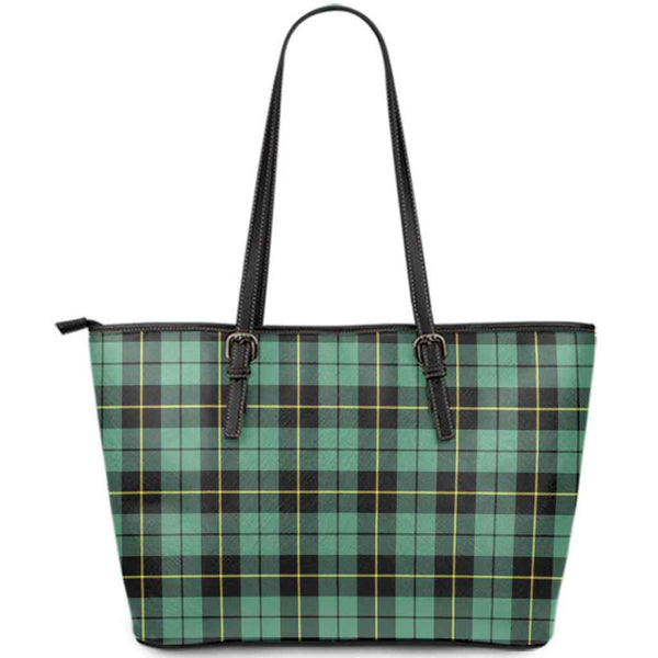 Scottish Wallace Hunting Ancient Clan Tartan Leather Tote Tartan Plaid