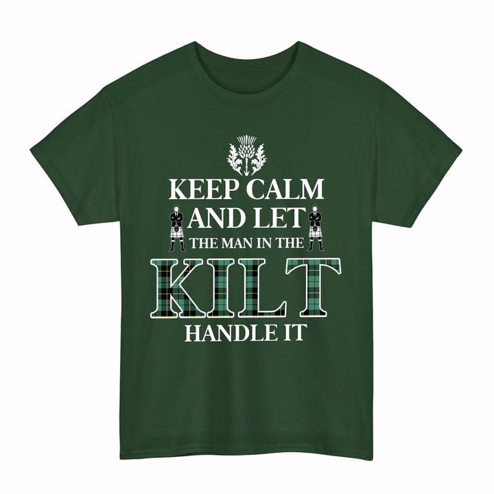 Scottish Wallace Hunting Ancient Clan Tartan T-Shirt - Keep Calm Tartan Plaid Forest Green Color
