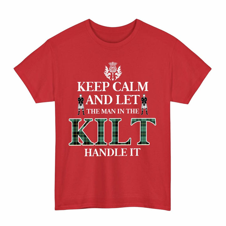 Scottish Wallace Hunting Ancient Clan Tartan T-Shirt - Keep Calm Tartan Plaid Red Color
