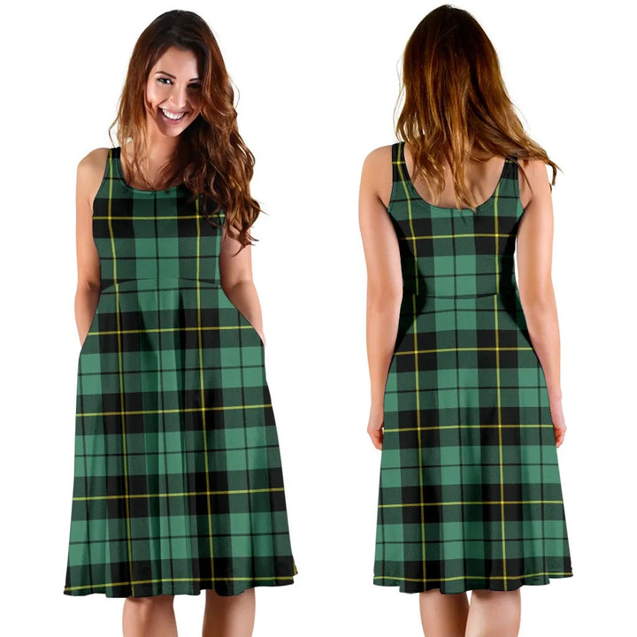 Scottish Wallace Hunting Ancient Clan Tartan Women Midi Dress