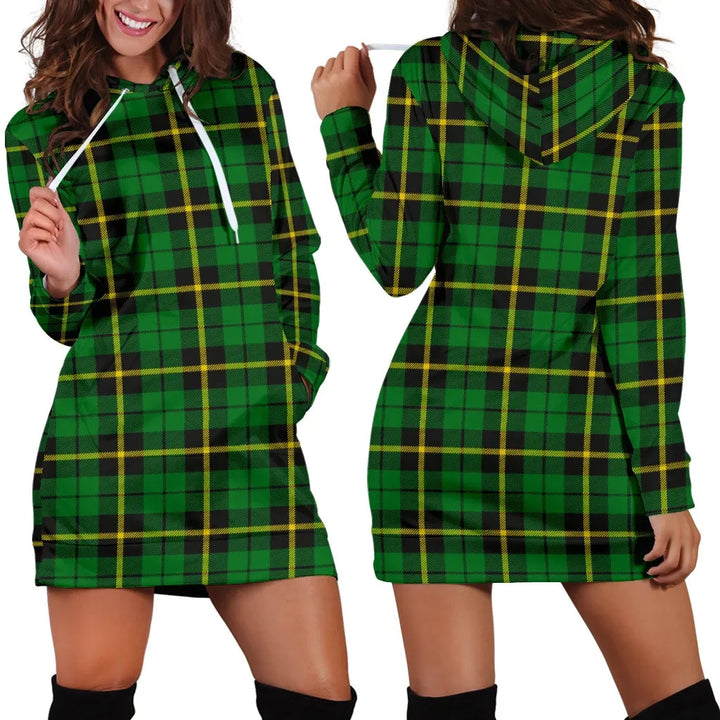 Scottish Wallace Hunting - Green Clan Tartan Hoodie Dress