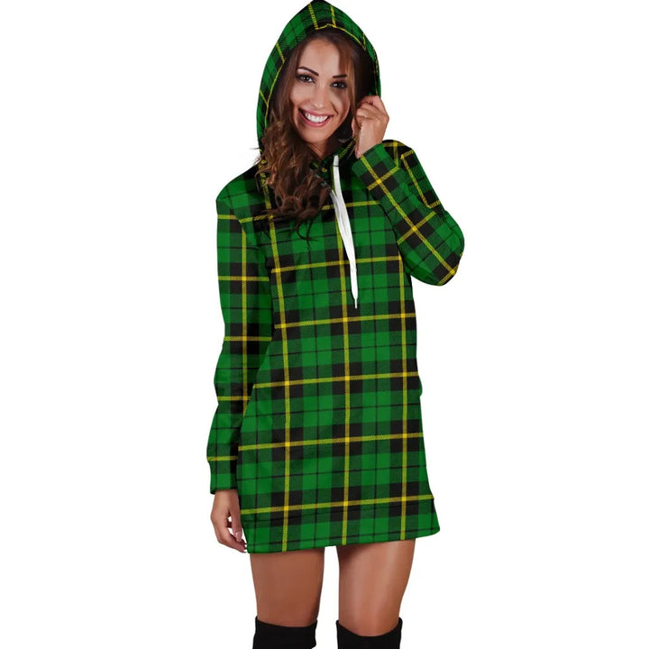 Scottish Wallace Hunting - Green Clan Tartan Hoodie Dress