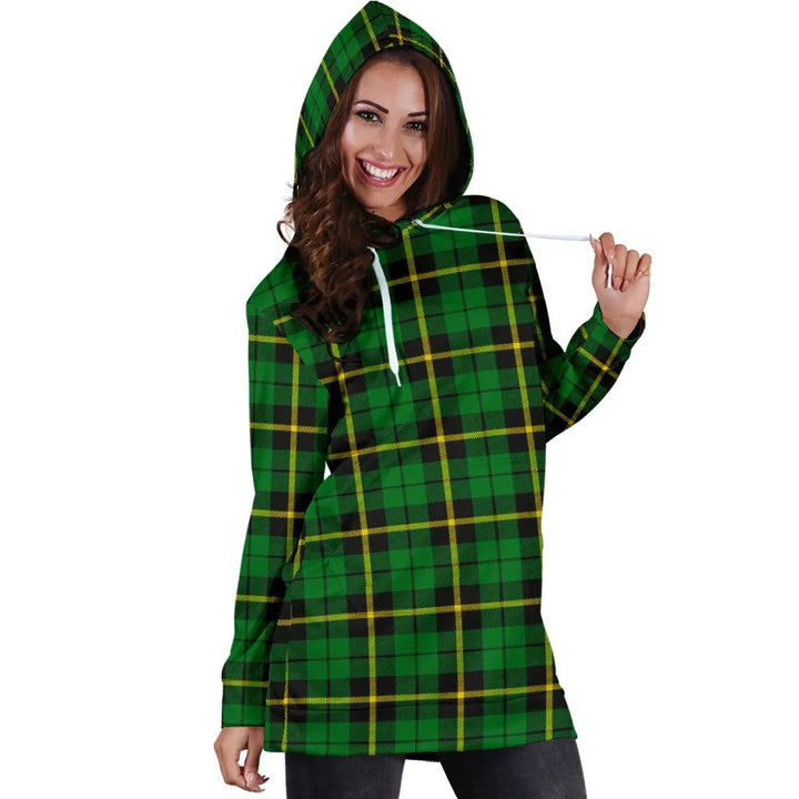 Scottish Wallace Hunting - Green Clan Tartan Hoodie Dress