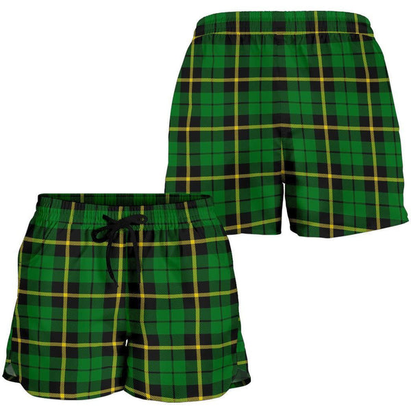 Scottish Wallace Hunting - Green Clan Tartan Women Shorts