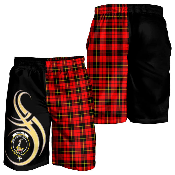 Scottish Wallace Hunting - Red Clan Crest Tartan Believe in Me Men's Shorts