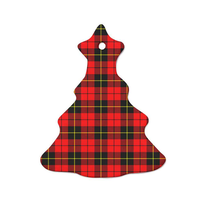 Scottish Wallace Hunting - Green Clan Tartan Ceramic Ornament  Tree Shape Tartan Plaid