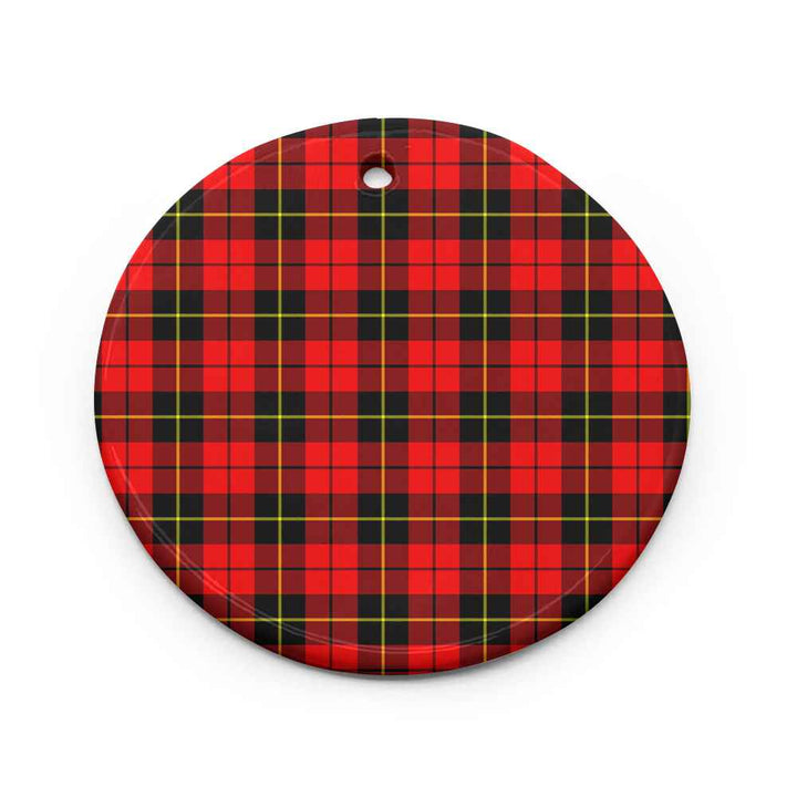 Scottish Wallace Hunting - Green Clan Tartan Ceramic Ornament Circle Shape Tartan Plaid
