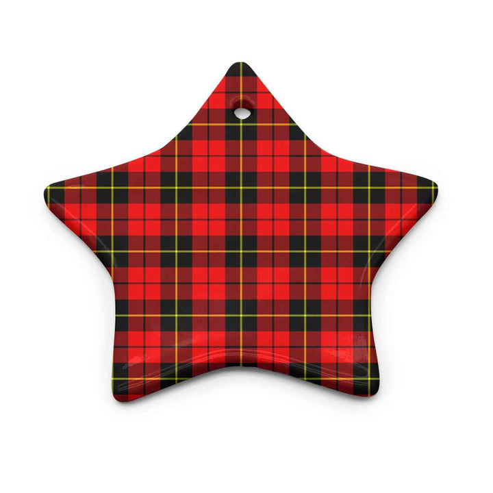 Scottish Wallace Hunting - Green Clan Tartan Ceramic Ornament Star Shape Tartan Plaid