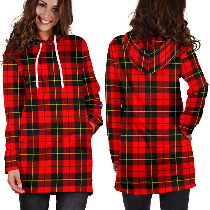 Scottish Wallace Hunting - Red Clan Tartan Hoodie Dress