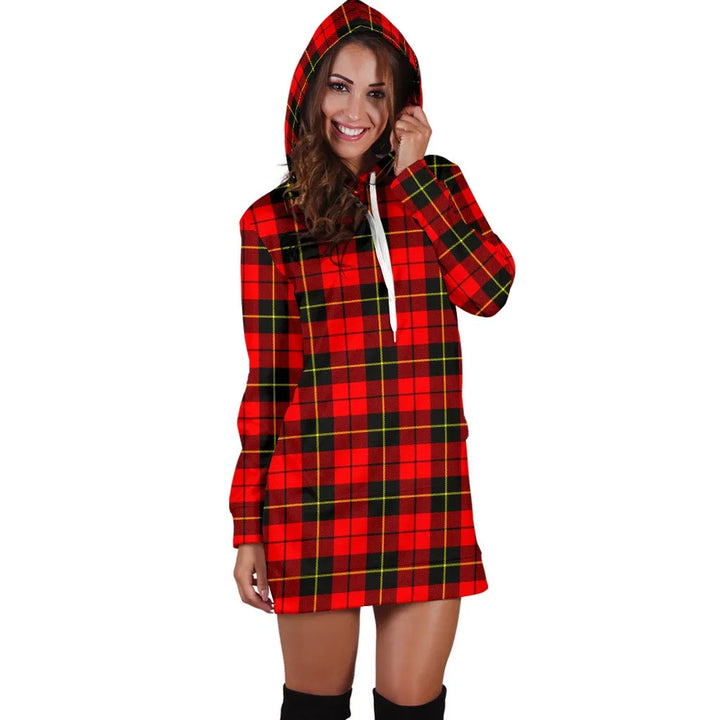 Scottish Wallace Hunting - Red Clan Tartan Hoodie Dress