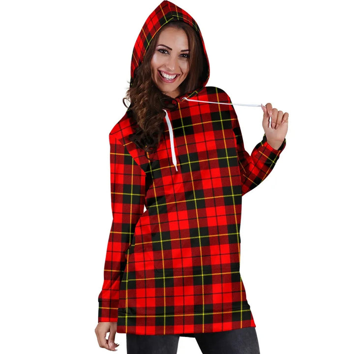 Scottish Wallace Hunting - Red Clan Tartan Hoodie Dress