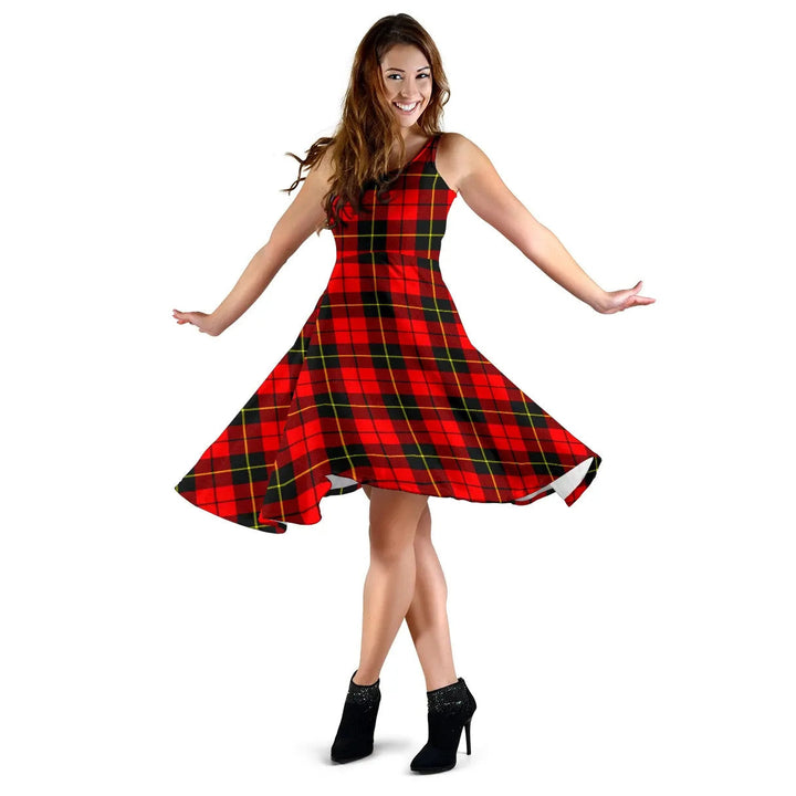 Scottish Wallace Weathered Clan Tartan Women Midi Dress