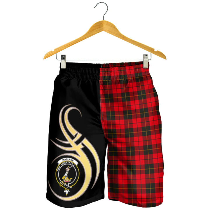Scottish Wallace Weathered Clan Crest Tartan Believe in Me Men's Shorts
