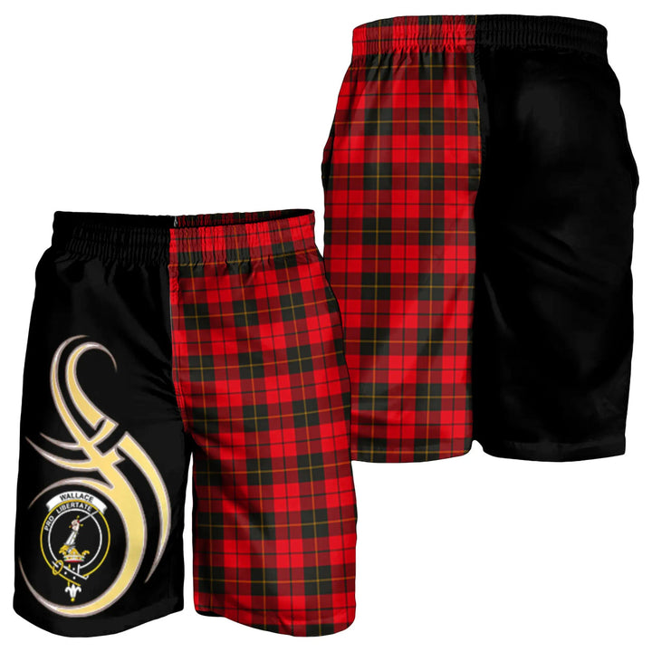 Scottish Wallace Weathered Clan Crest Tartan Believe in Me Men's Shorts