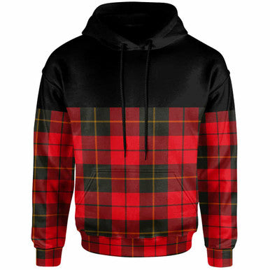 Scottish Wallace Weathered Clan Tartan Hoodie - Horizontal Style Front Side Tartan Plaid