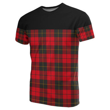 Scottish Wallace Weathered Clan Tartan T-Shirt Horizontal Style Front Side Tartan Plaid
