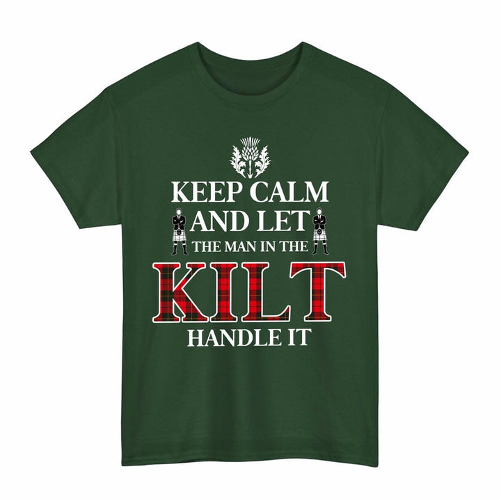 Scottish Wallace Weathered Clan Tartan T-Shirt - Keep Calm Tartan Plaid Forest Green Color