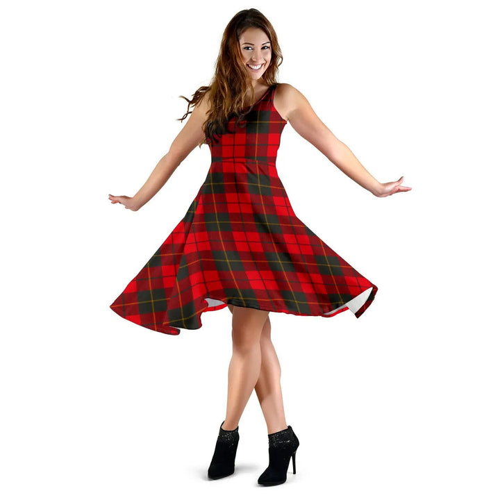Scottish Wardlaw Modern Clan Tartan Women Midi Dress