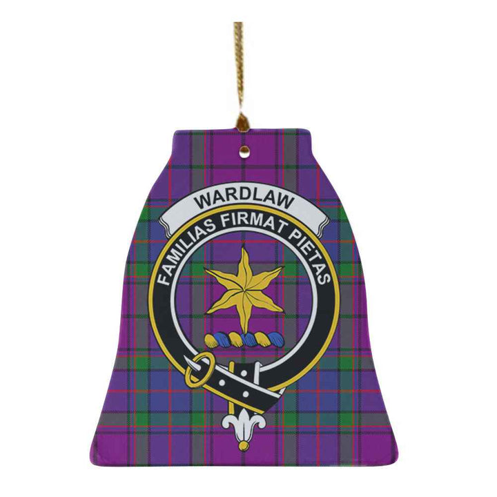 Scottish Wardlaw Clan Crest Tartan Ceramic Ornament Bell Shape Tartan Plaid