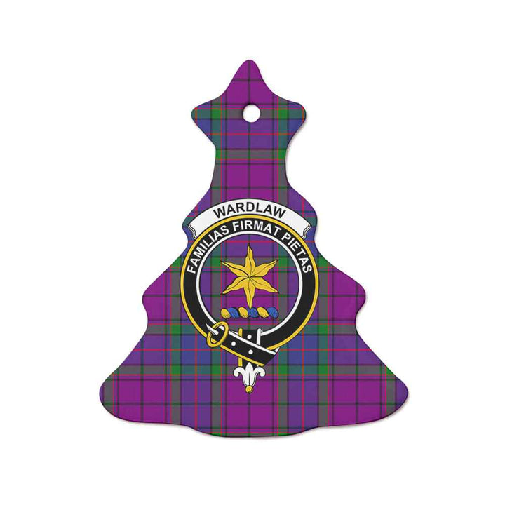 Scottish Wardlaw Clan Crest Tartan Ceramic Ornament Tree Shape Tartan Plaid