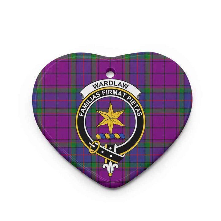 Scottish Wardlaw Clan Crest Tartan Ceramic Ornament Heart Shape Tartan Plaid